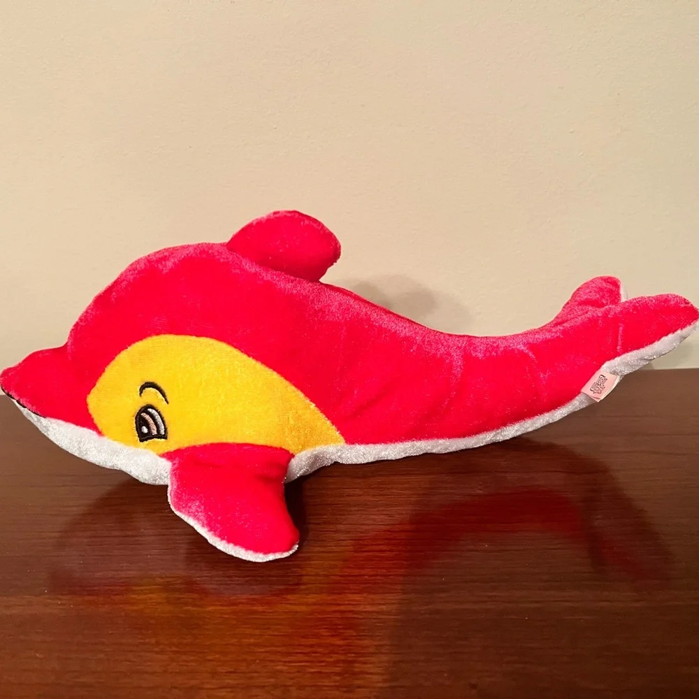 Toy Factory DOLPHIN Pink Yellow White Belly Sewn Eyes Plush 13